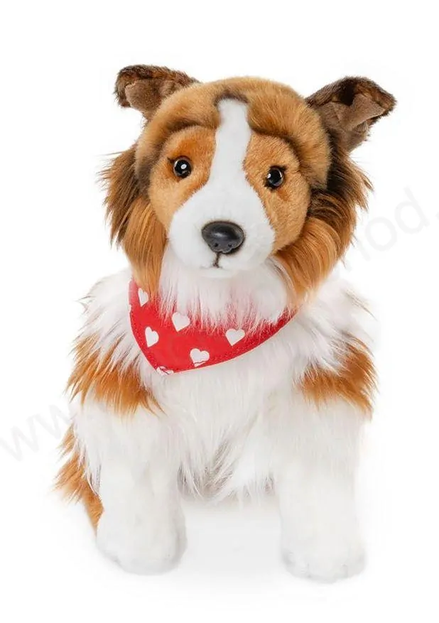 Plyšový pes Sheltie - Dlouhosrstá kolie se šátkem 26 cm ECO-FRIENDLY