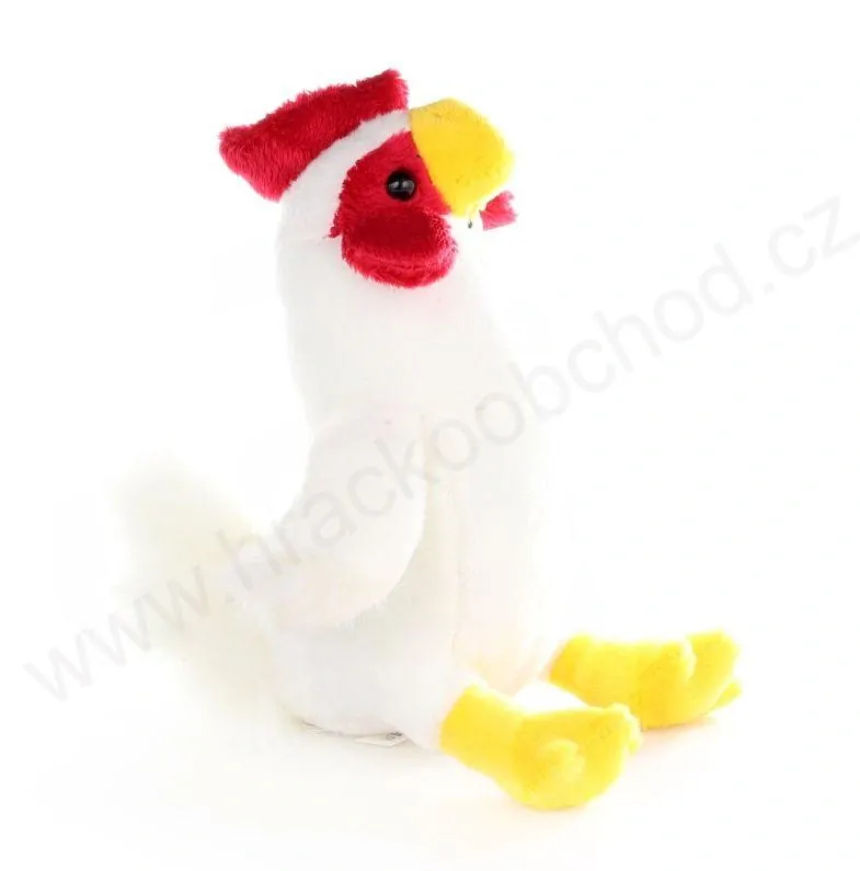 Plyšová slepice bílá 18 cm