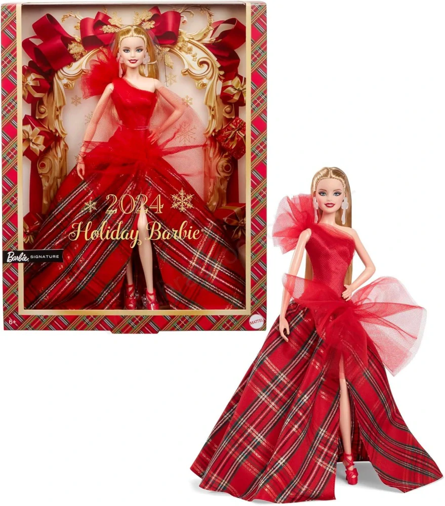 Barbie Sběratelská Vánoční panenka blondýnka HRM61