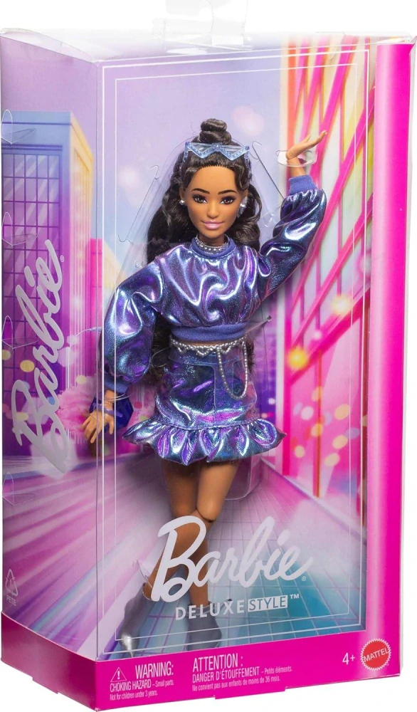 BarbieDeluxe modelka - Modré šaty JFP42