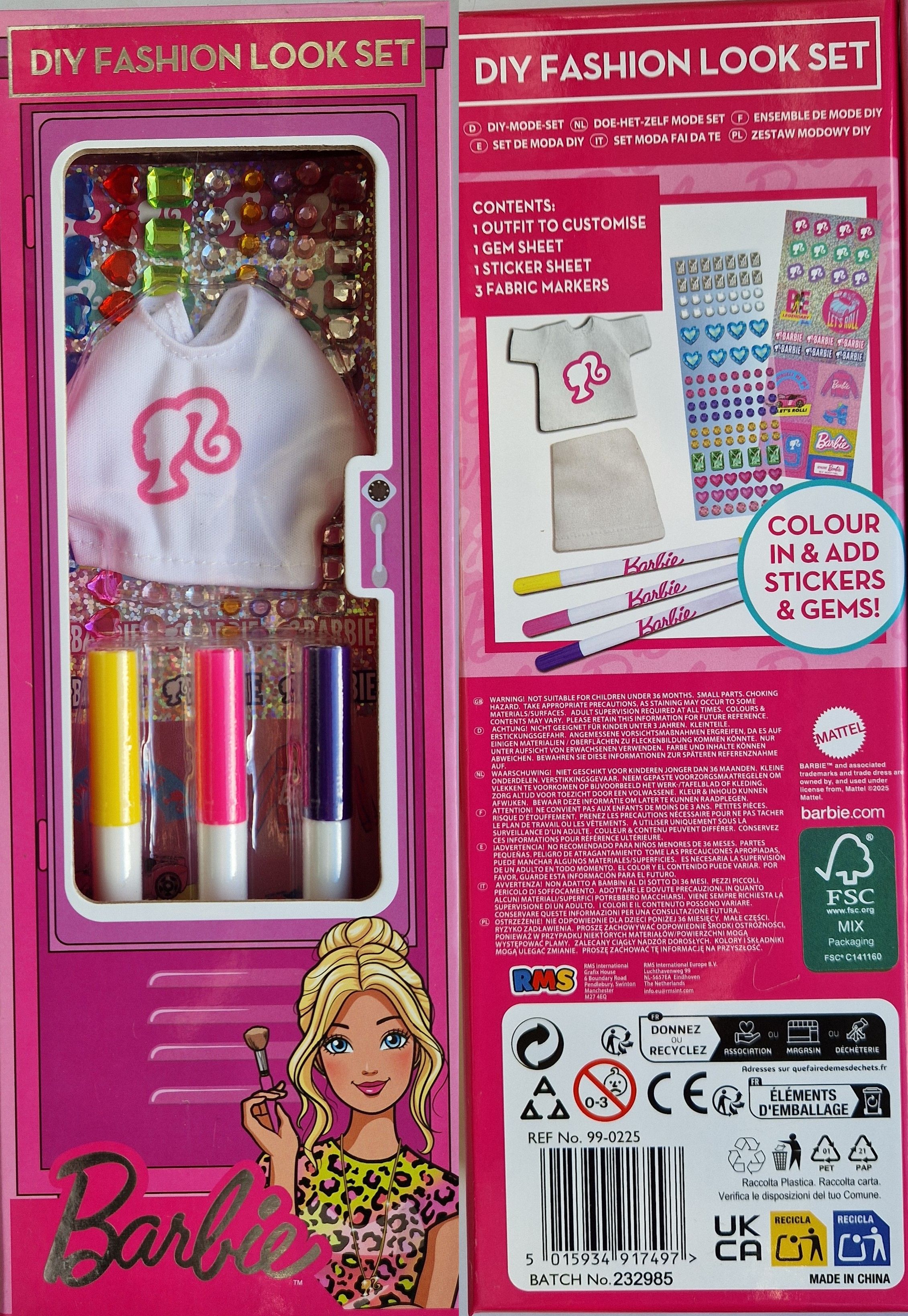 Barbie - módní doplňky s fixami 4druhy, v krabičce