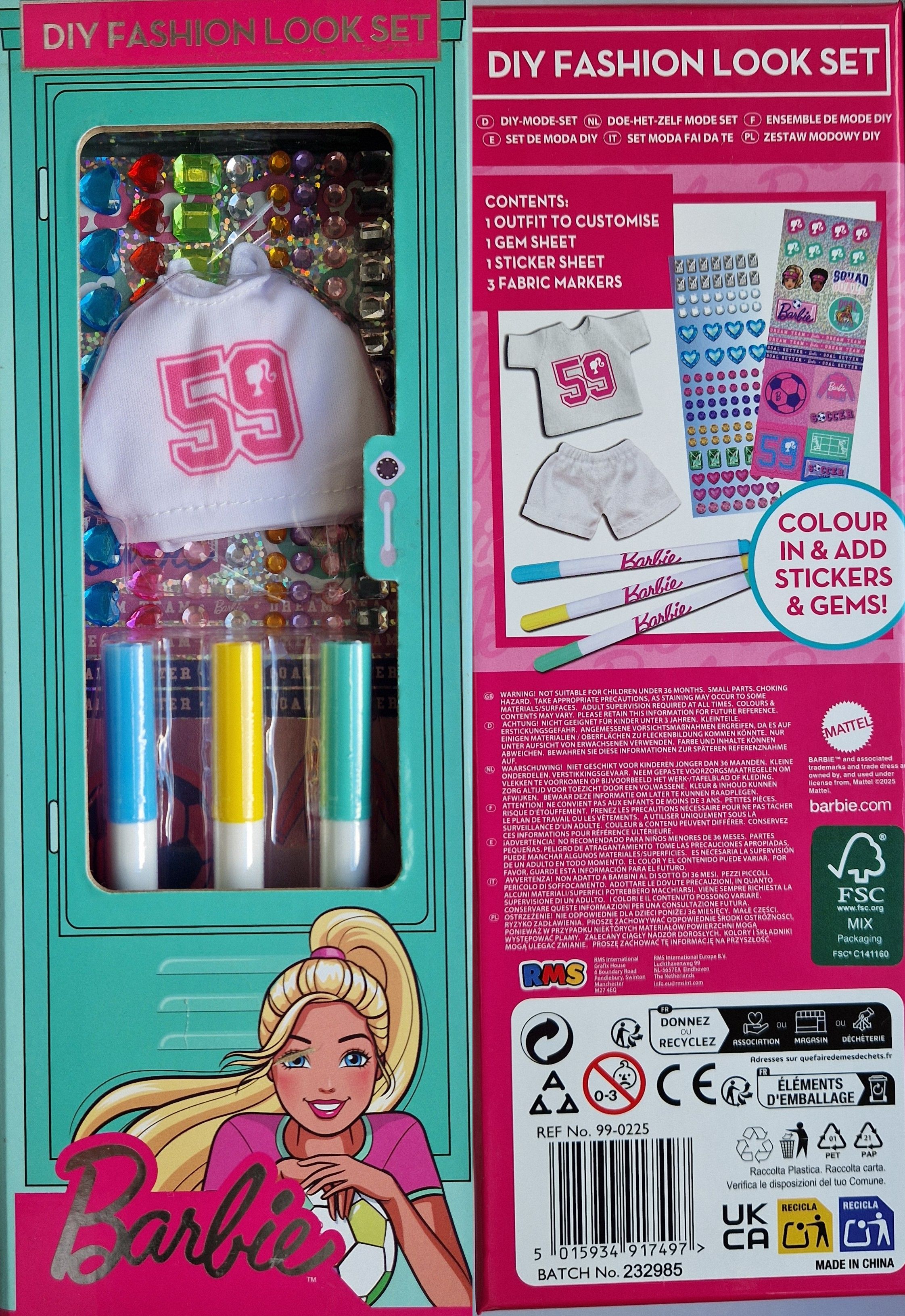 Barbie - módní doplňky s fixami 4druhy, v krabičce