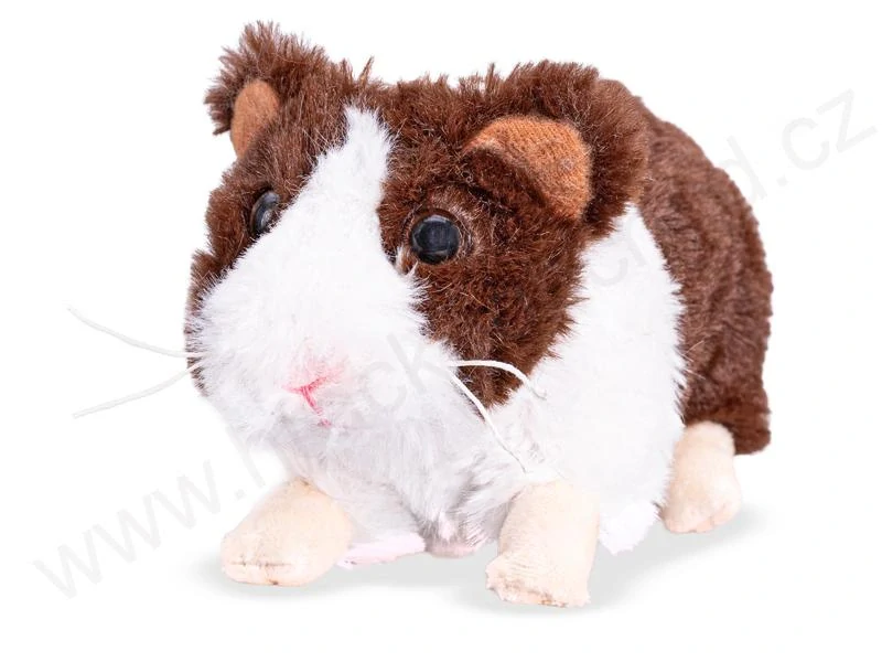 Plyšové morče krátkosrsté tříbarevné, 20 cm
