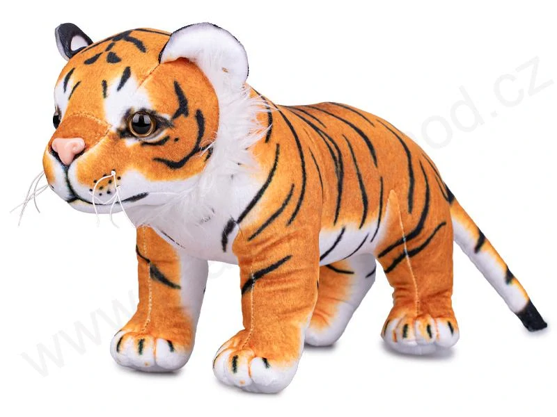 Plyšový tygr hnědý indický, stojící 35 cm