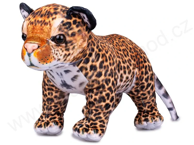 Plyšový leopard / levhart skvrnitý, stojící 40 cm