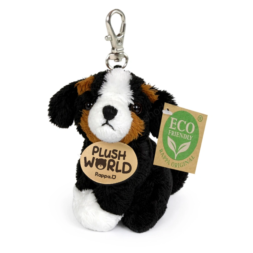 Plyšová klíčenka / přívěšek pes bernský salašnický sedící 9 cm ECO-FRIENDLY PLUSH WORLD