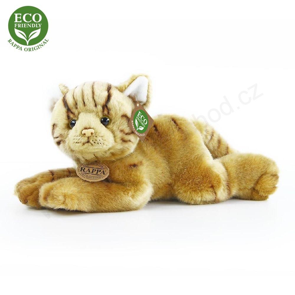Plyšová KOČKA ležící, rezatá, 30 cm (2890)
