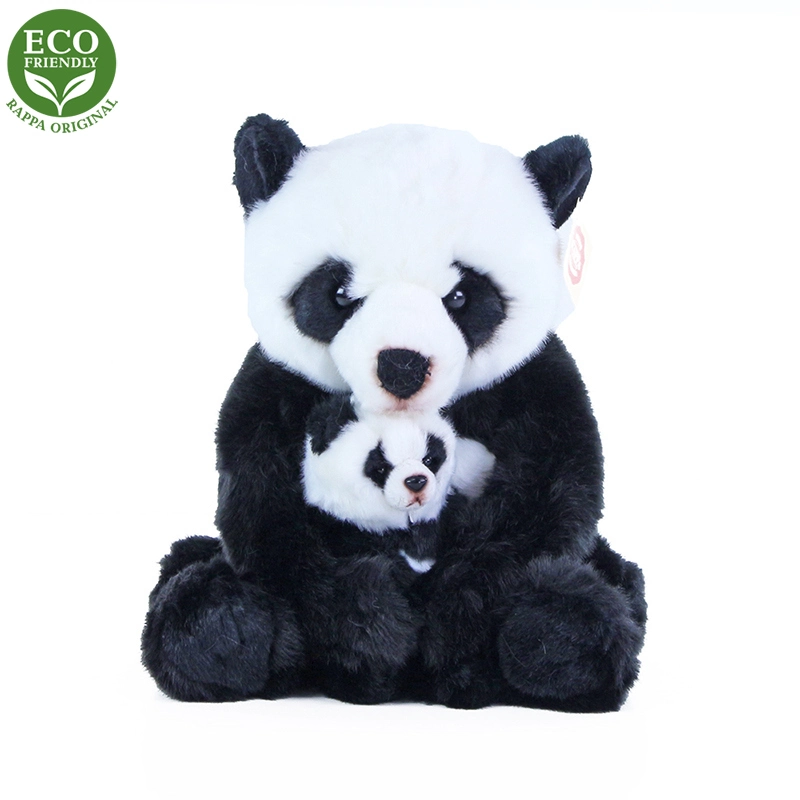 Plyšová panda s mládětem, 27 cm, ECO-FRIENDLY
