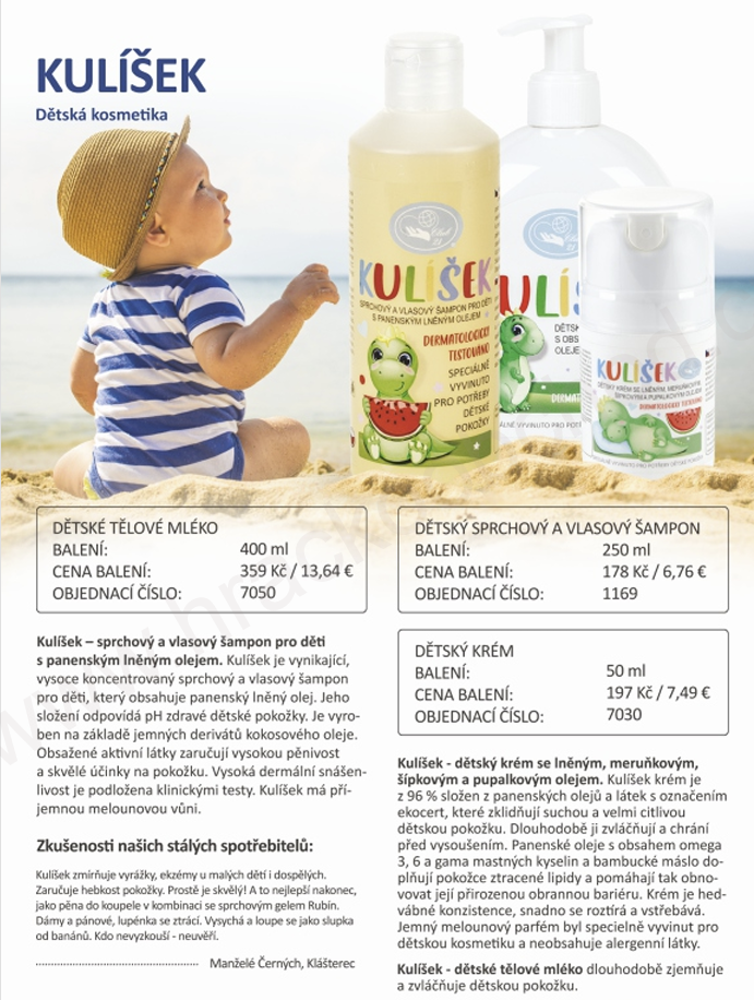 KULÍŠEK – dětské tělové mléko (400 ml)