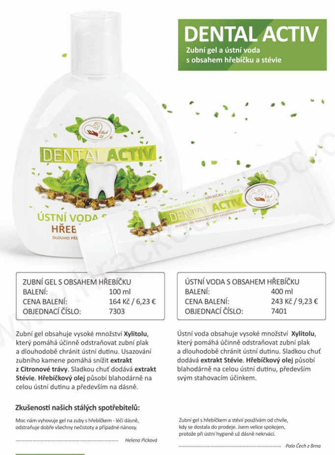 Missiva DENTAL ACTIV HŘEBÍČKOVÝ zubní gel (pasta) 100 ml
