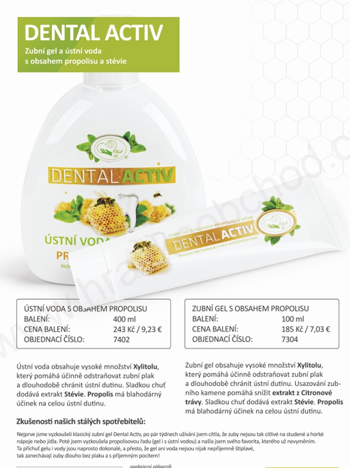 Missiva DENTAL ACTIV ústní voda s obsahem PROPOLISU A STÉVIE (400 ml)
