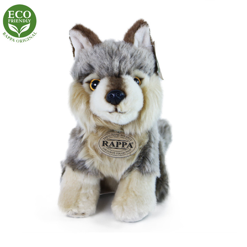 Plyšový KOJOT - VLK - VLČÁK  sedící, 18 cm