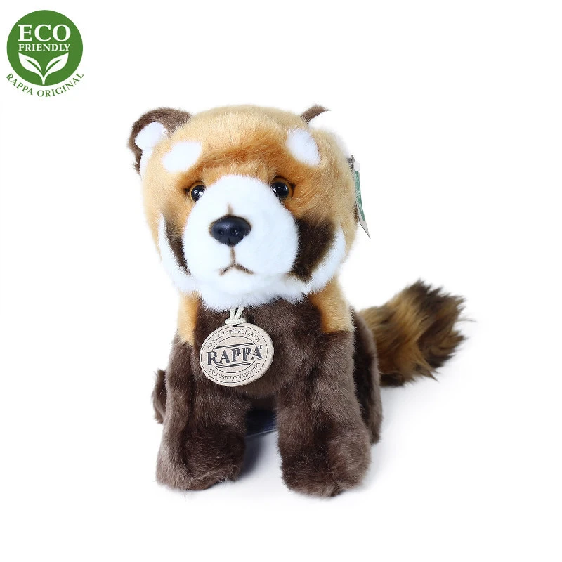 Plyšová PANDA červená sedící 18 cm ECO-FRIENDLY