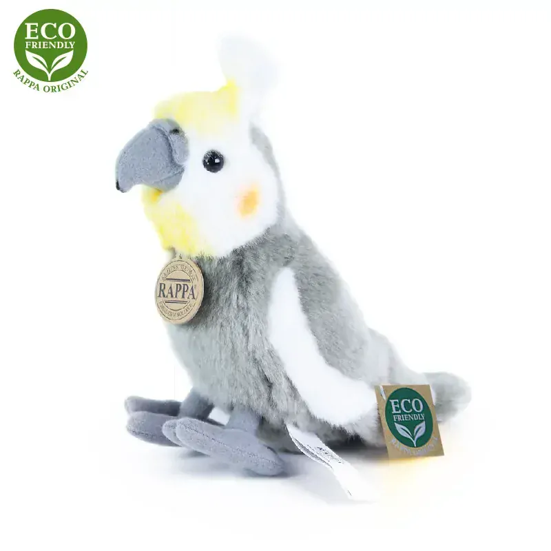 Plyšový papoušek Korela chocholatá 20 cm ECO-FRIENDLY