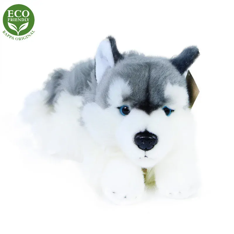 Plyšový pes husky ležící 30 cm ECO-FRIENDLY 