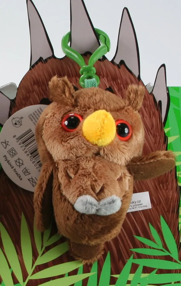 Plyšová SOVA hnědá přívěšek / klíčenka