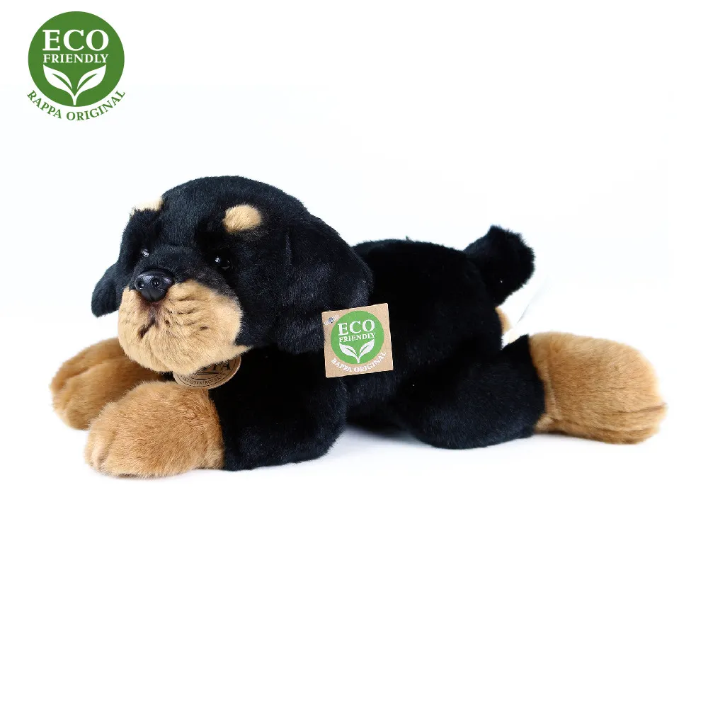 Plyšový pes rotvajler štěně ležící 30 cm ECO-FRIENDLY