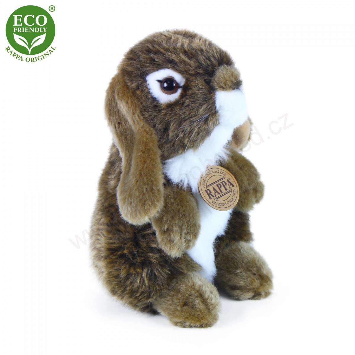 Plyšový KRÁLÍK hnědý sedící 18 cm