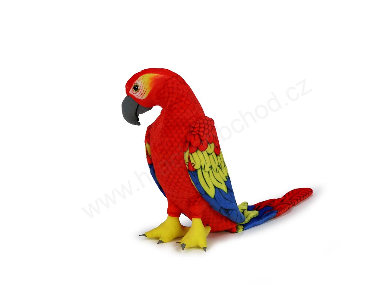 Plyšový papoušek ARA červený 40 cm