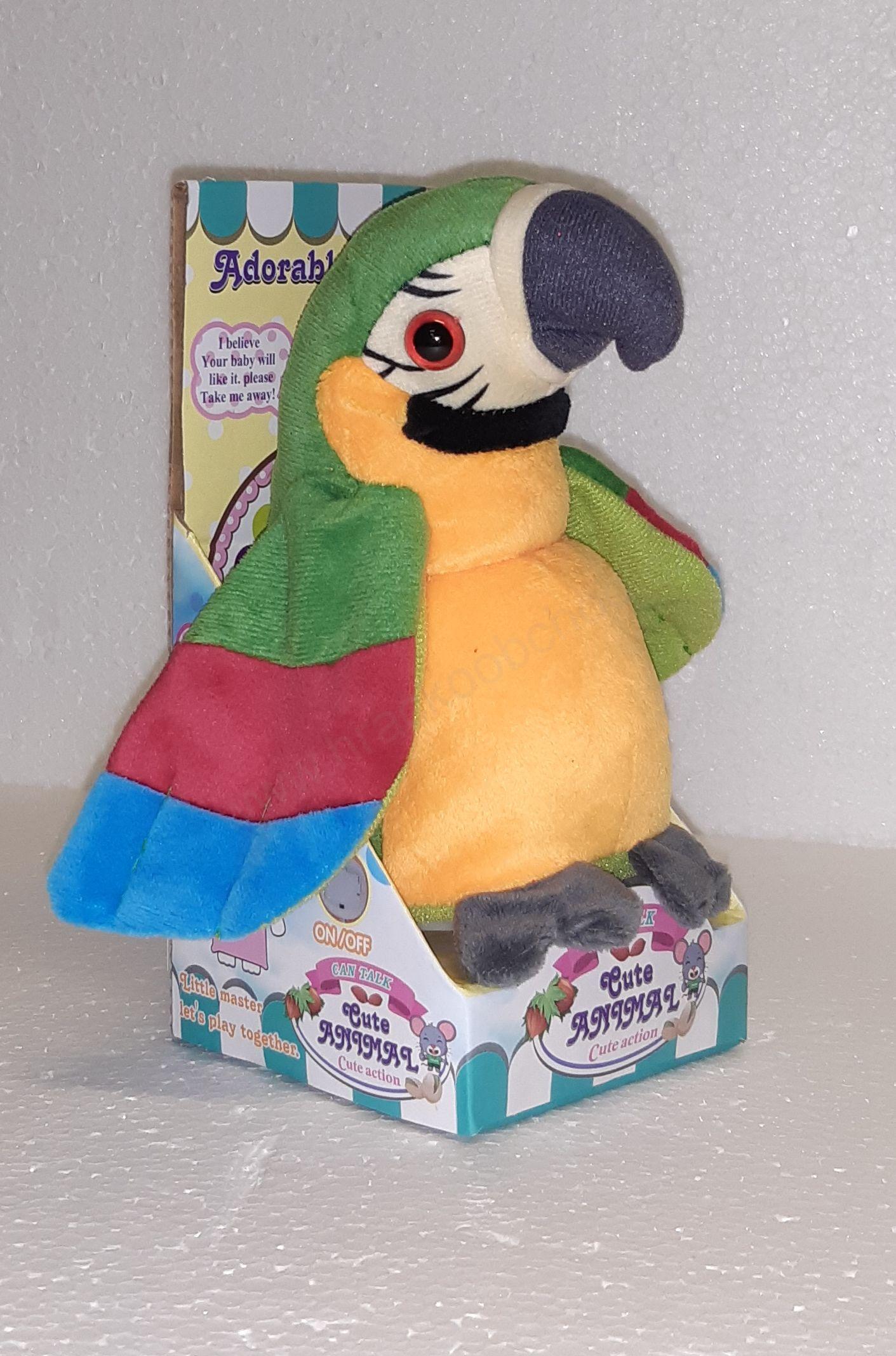 Plyšový papoušek mluvící - 3 druhy