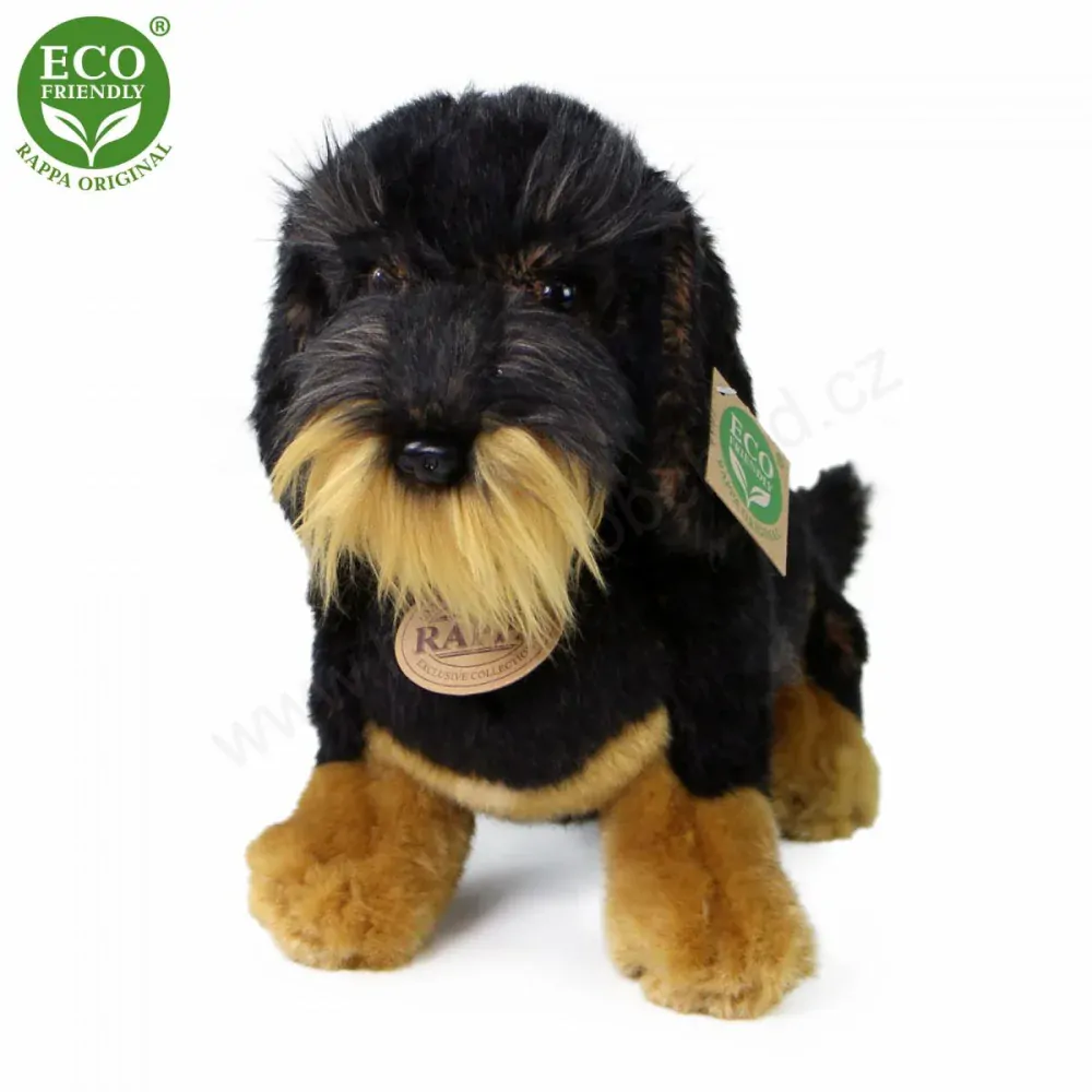 Plyšový pes drsnosrstý jezevčík sedící 30 cm ECO-FRIENDLY