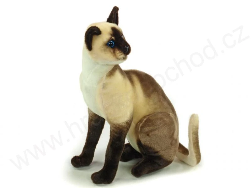 Plyšová kočka Siamská sedící 46 cm