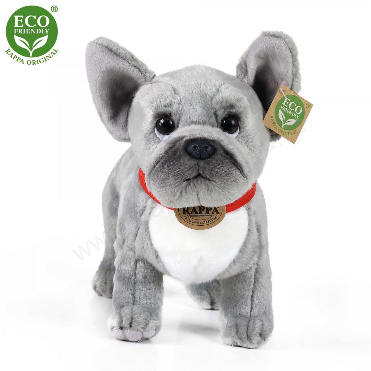 Plyšový pes buldoček šedý stojící 30 cm ECO-FRIENDLY