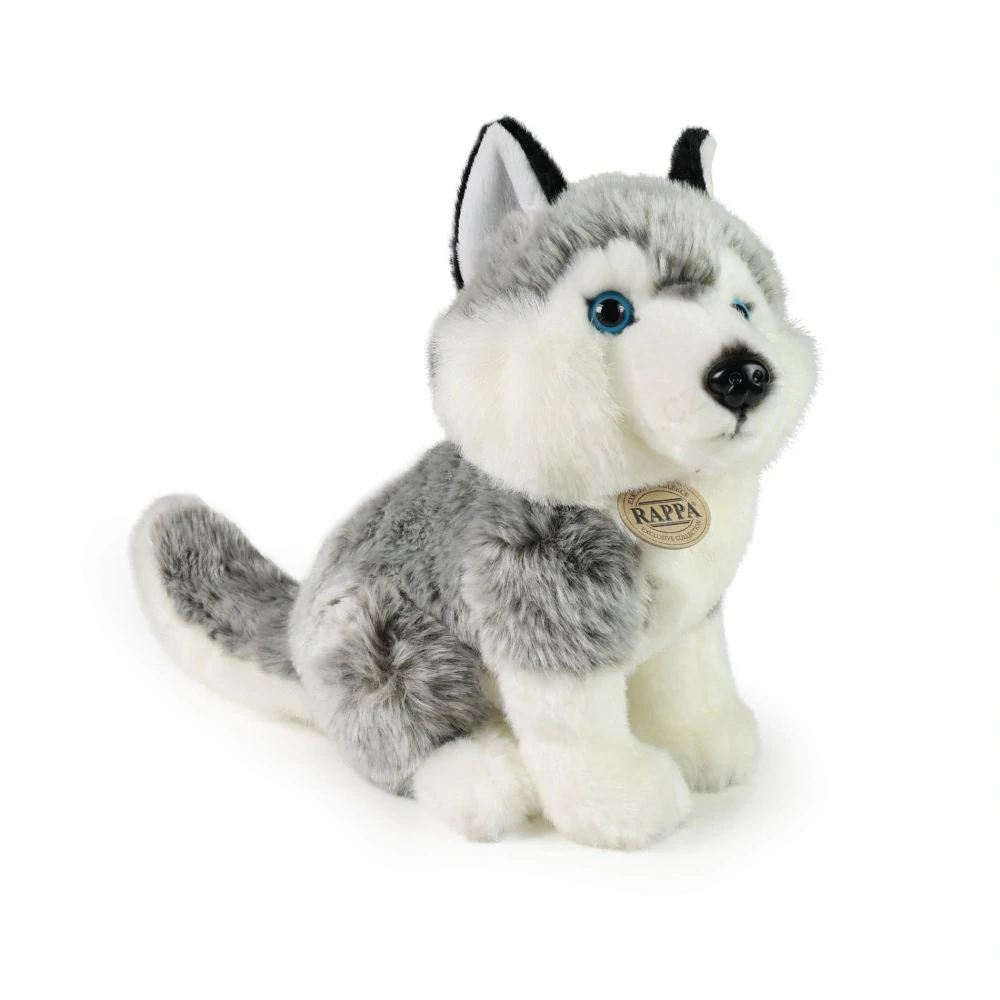 Plyšový pes Husky sedící 30 cm ECO-FRIENDLY