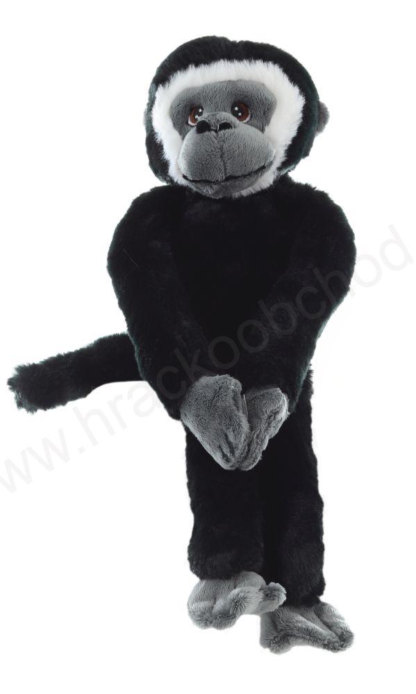 Plyšová opice tmavá 38 cm, se suchými zipy na tlapkách 
