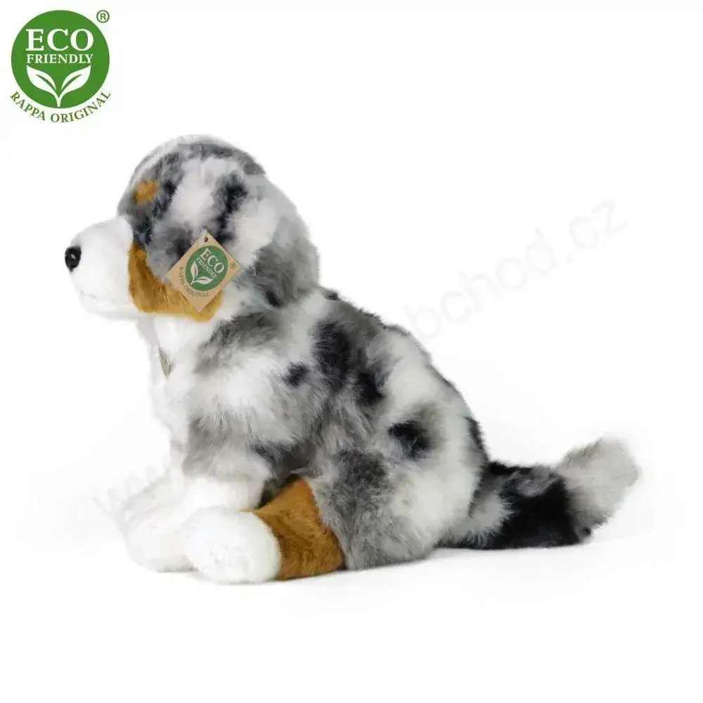 Plyšový pes australský ovčák sedící 30 cm ECO-FRIENDLY