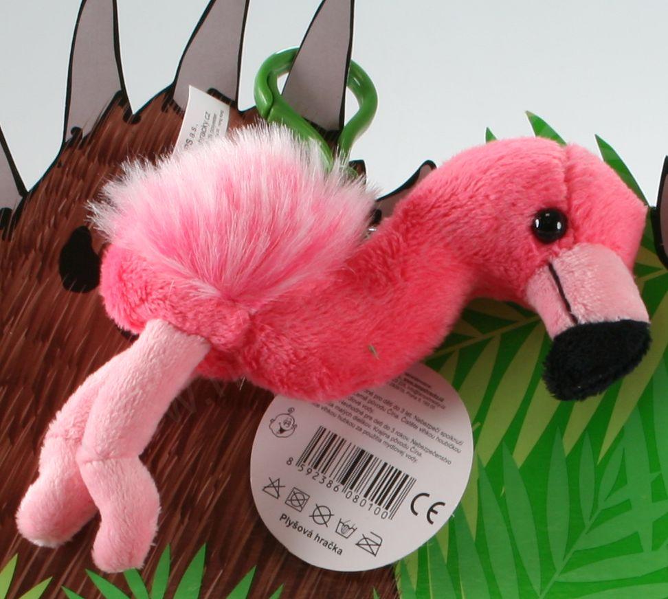 Plyš Plameňák klíčenka / přívěšek