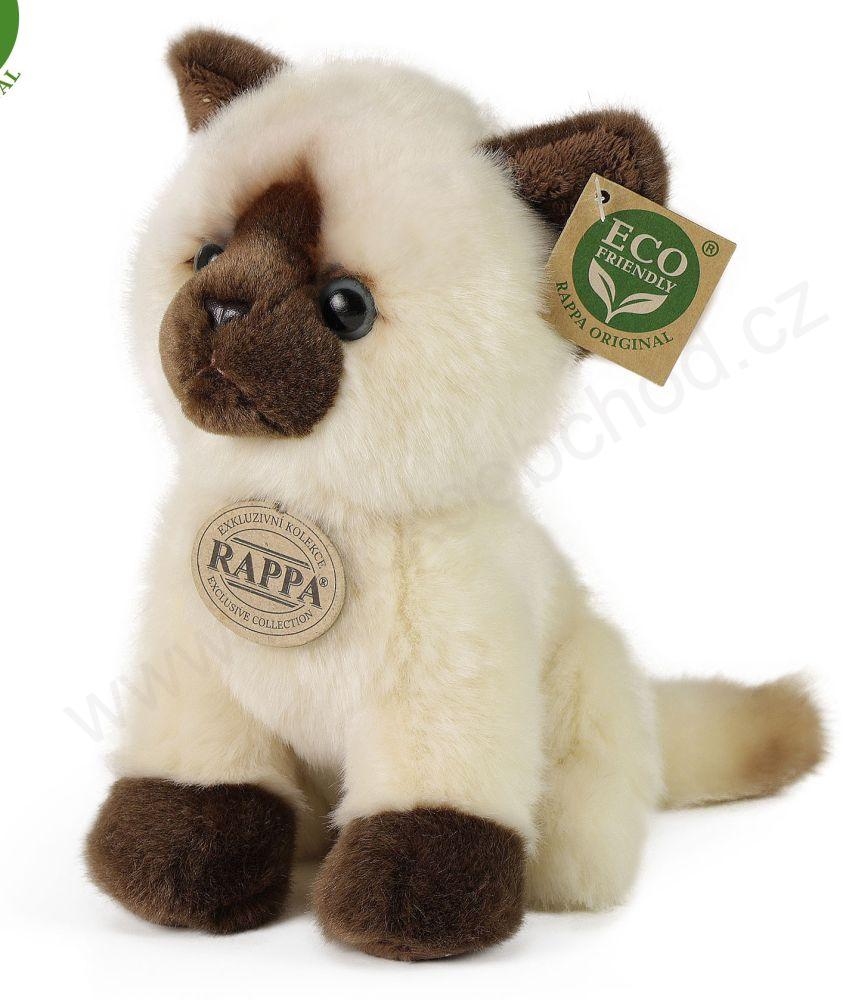 Plyšová kočka siamská sedící 18 cm ECO-FRIENDLY