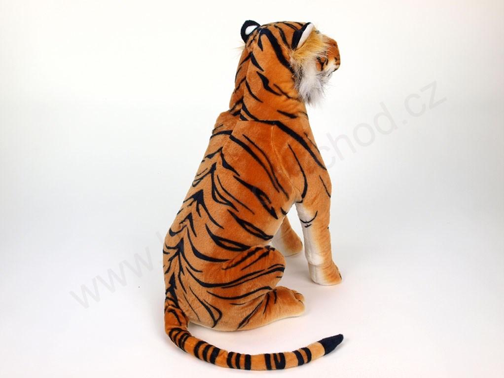 Plyšový tygr hnědý sedící, 73 cm