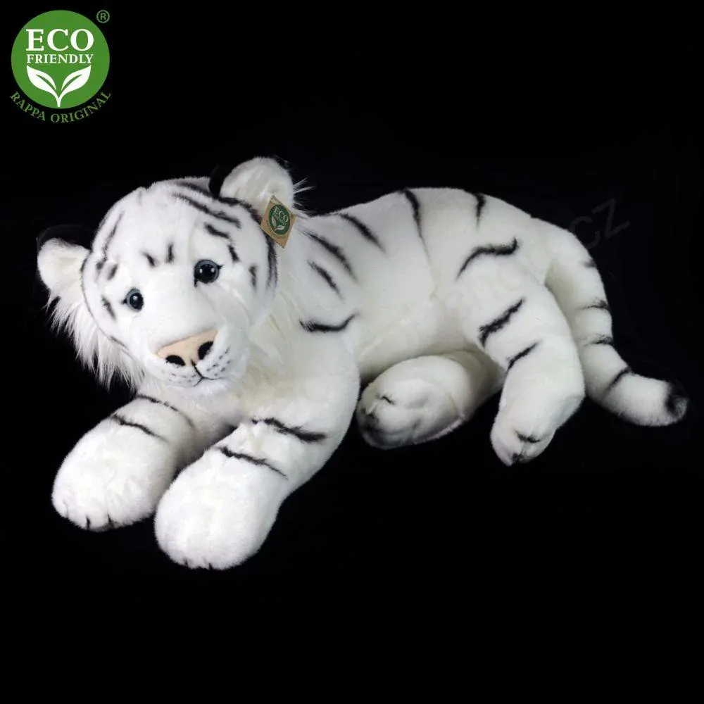 Plyšový tygr bíly ležící 60 cm ECO-FRIENDLY