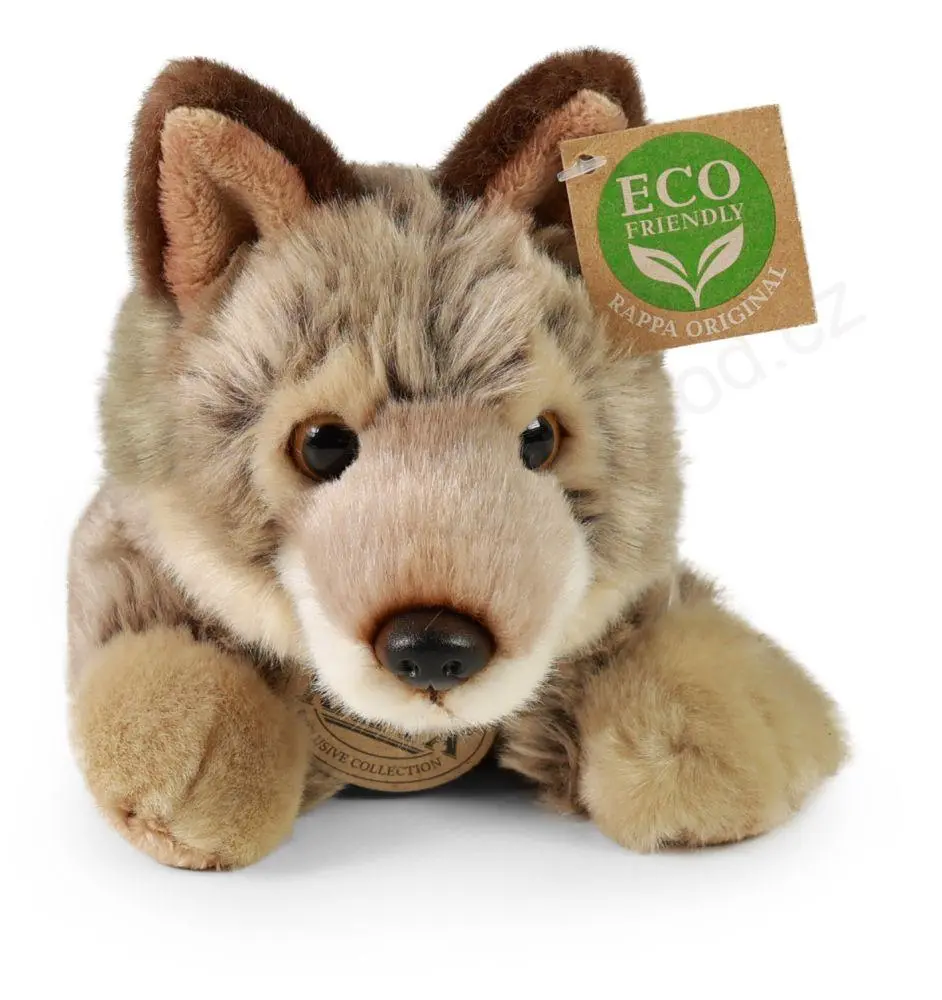 Plyšový KOJOT - VLK - VLČÁK  ležící, 20 cm