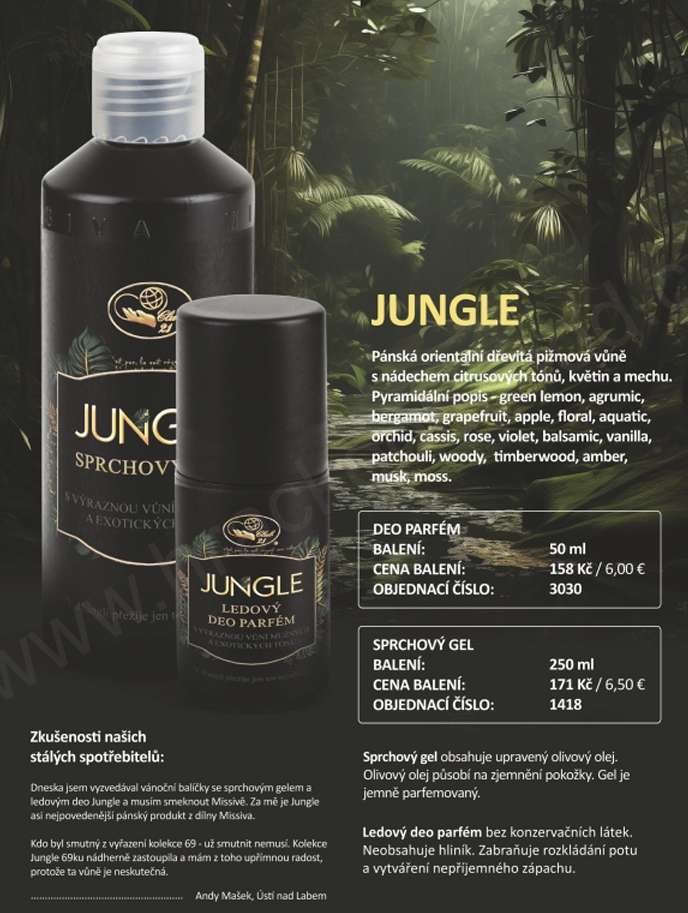 Missiva - JUNGLE- Ledový pánský deoparfém roll-on 50 ml