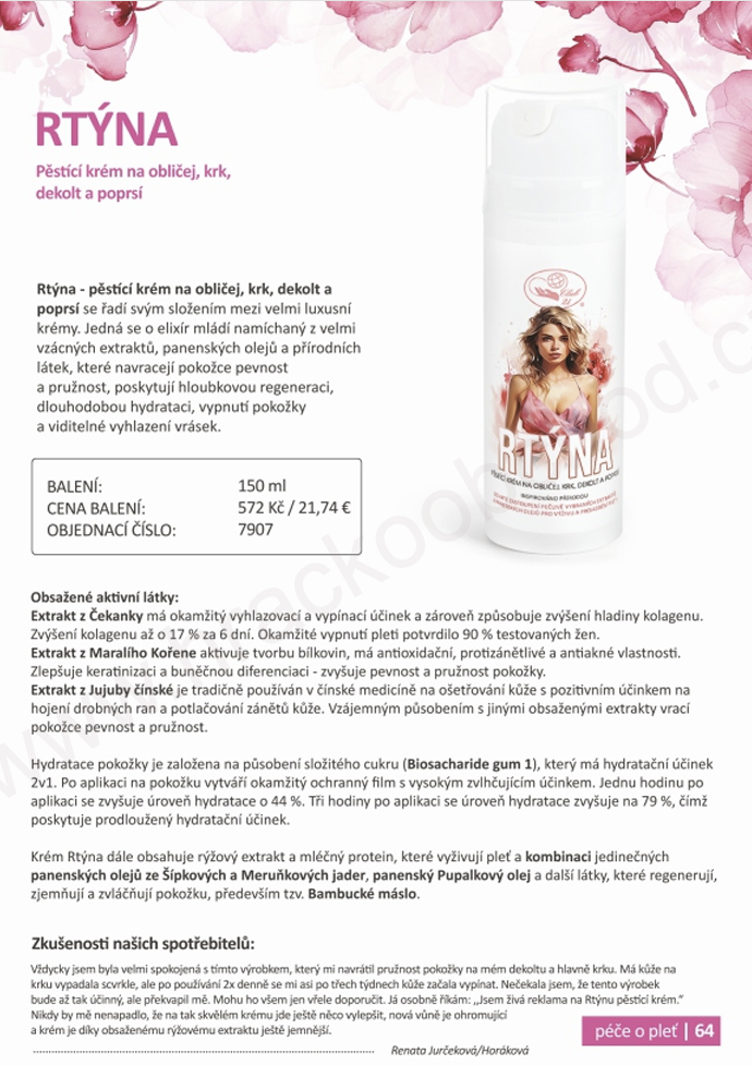 Missiva RTÝNA pěstící krém na krk, dekolt a poprsí, 150 ml