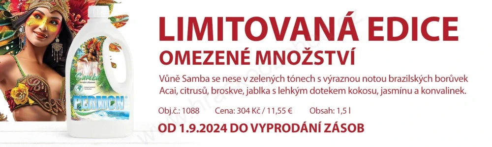 PERMON M – SAMBA – avivážní přípravek na máchání prádla 1,5 l * LIMITOVANÁ EDICE*