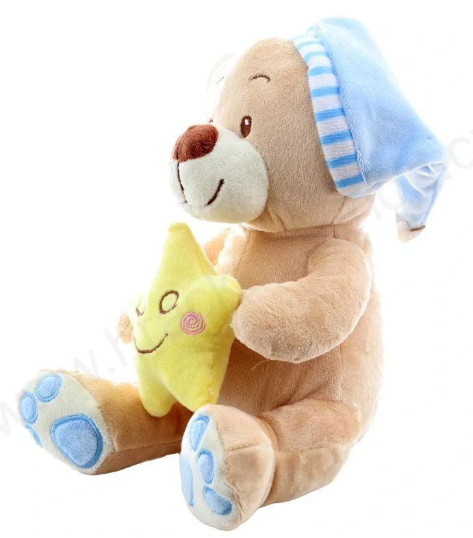 Plyšový medvídek s hvězdičkou modrý 23 cm