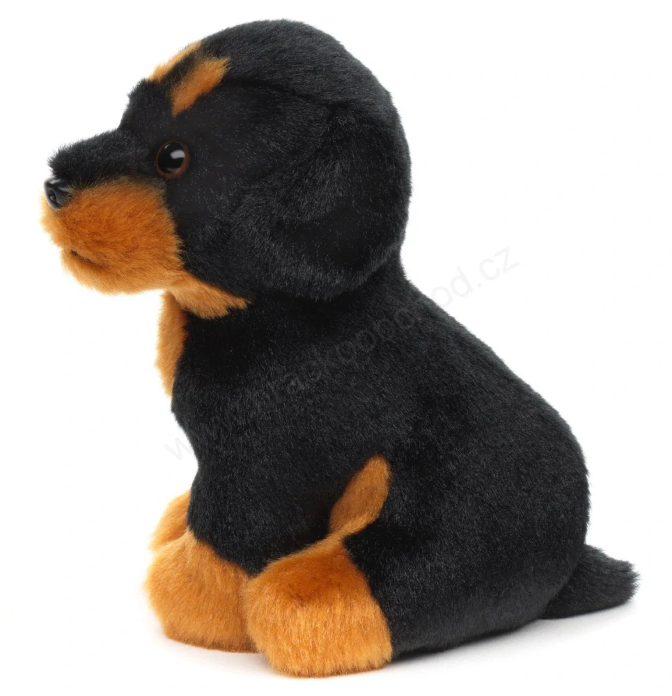 Plyšový pes rotvajler sedící štěňátko 14 cm 