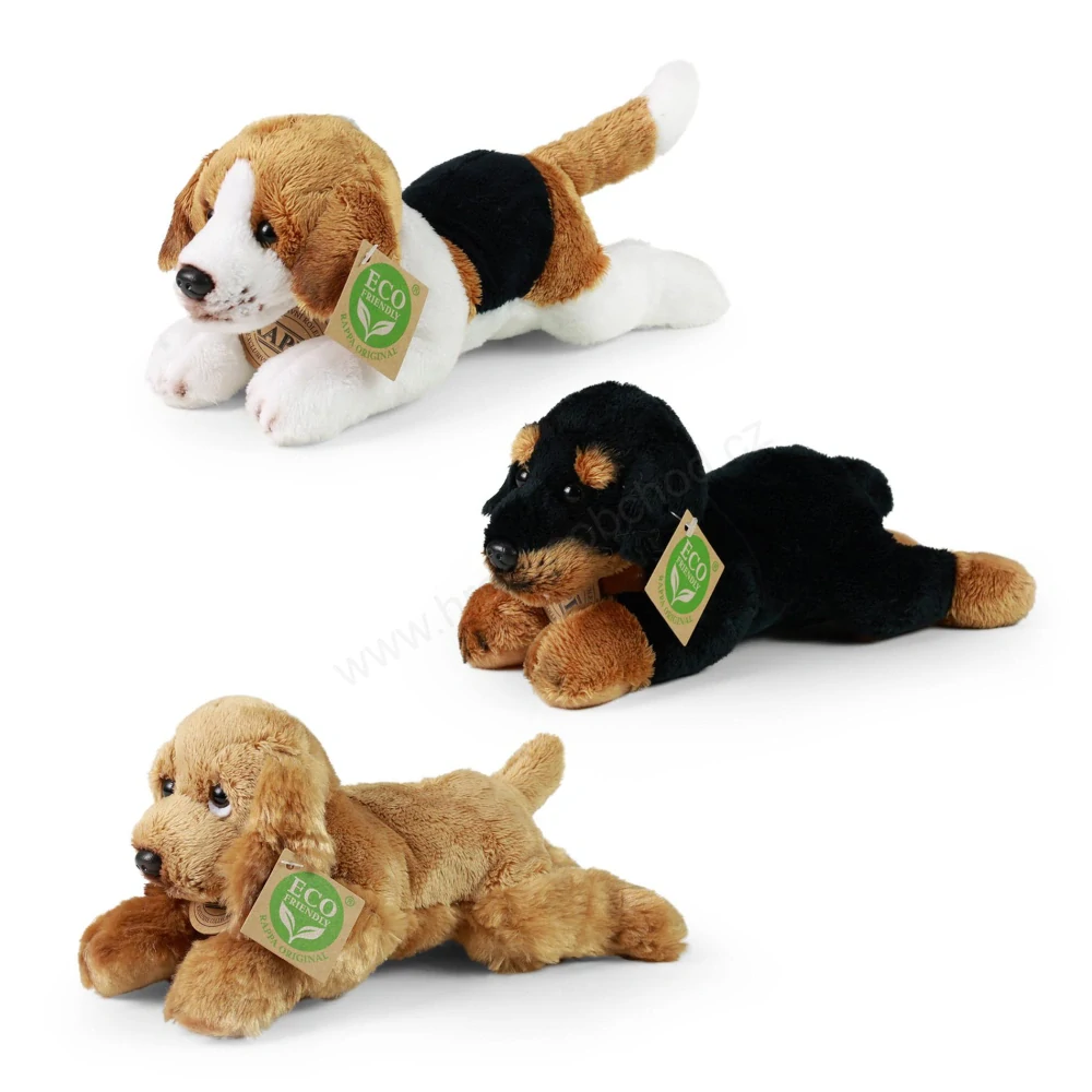 Plyšový pes Rotvajler ležící 18 cm