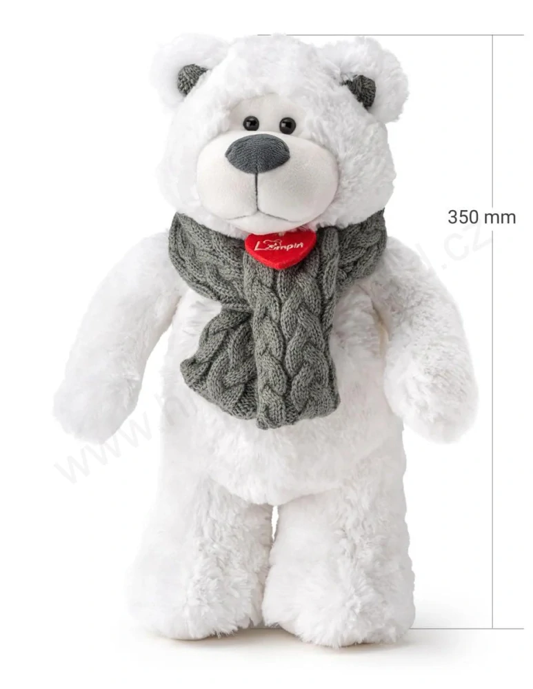 LUMPIN Plyšový Lední medvěd ICY 38 cm,s šálou, 38 cm