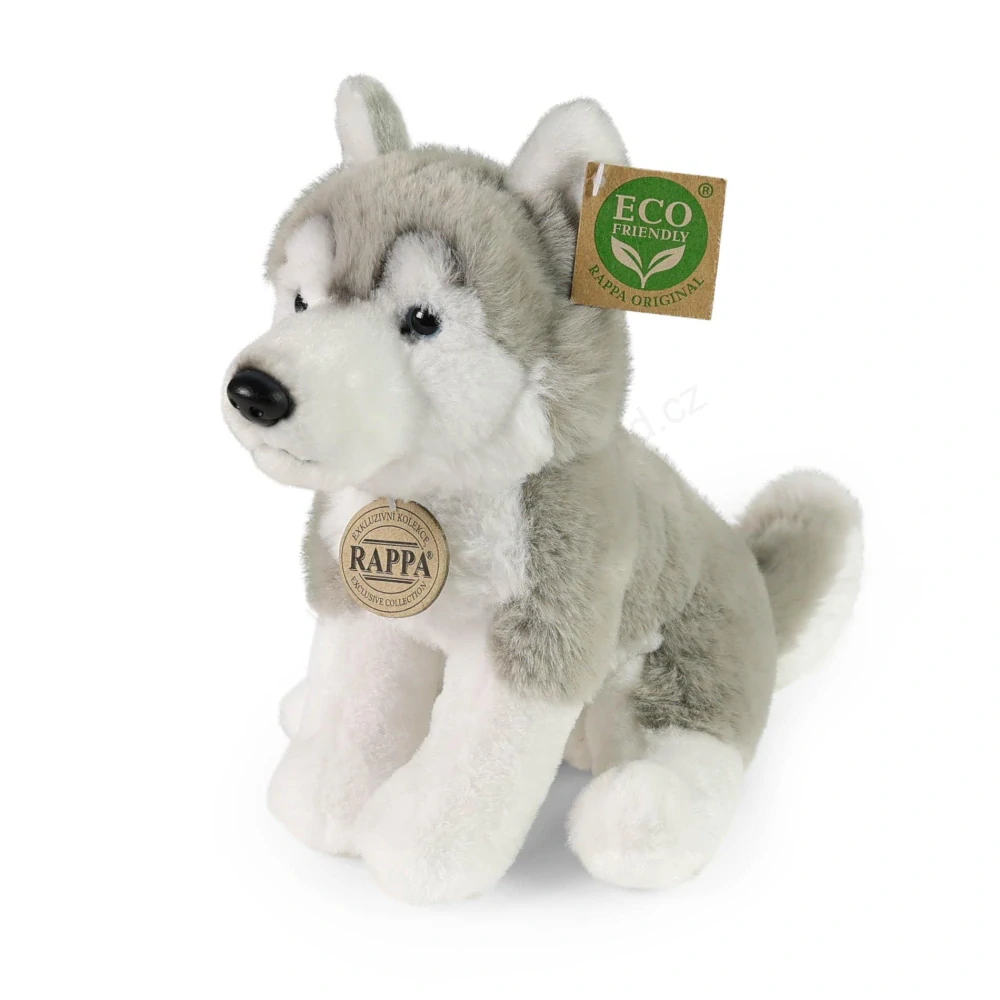 Plyšový pes husky sedící 23 cm SOFT COLLECTION