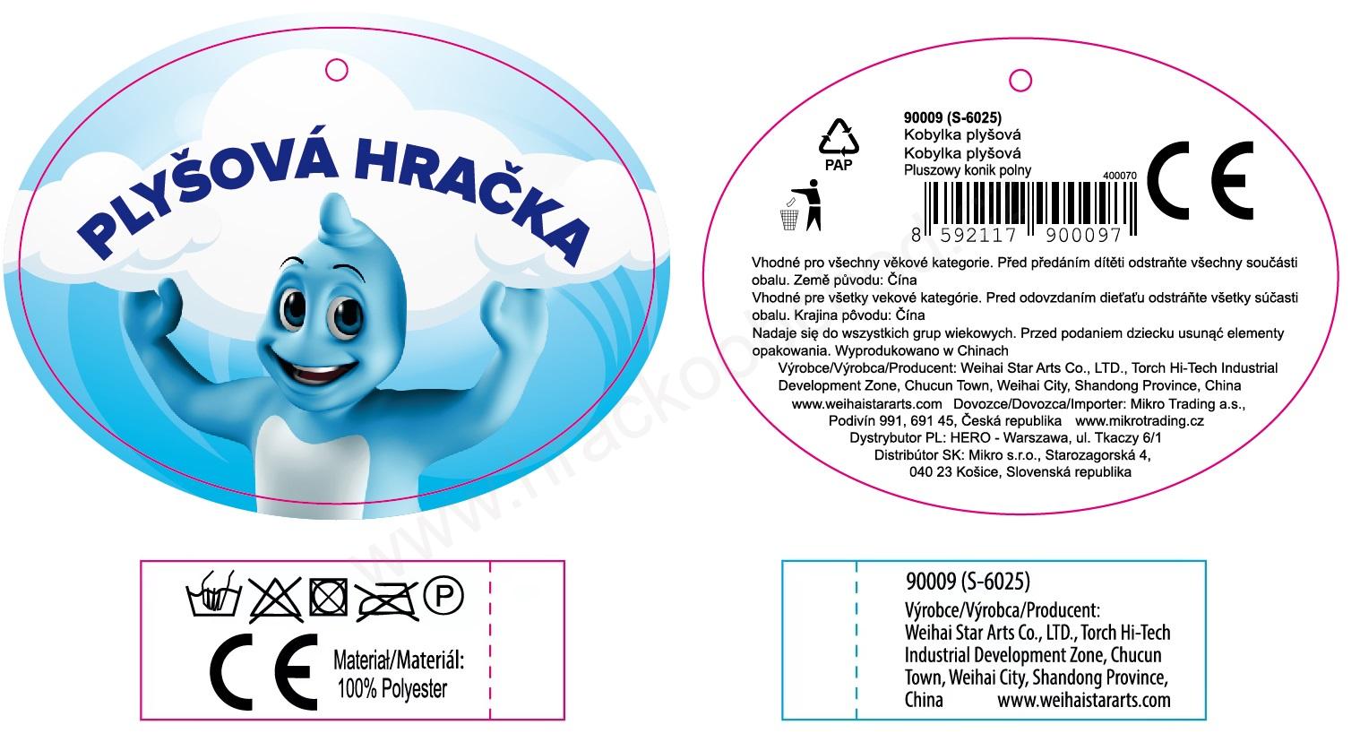 Plyšová Kobylka zelená / luční koník 40cm