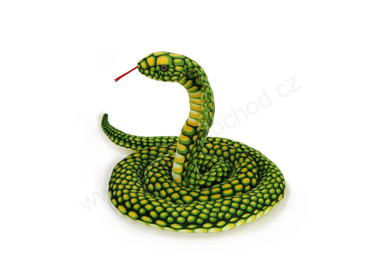 Plyšový had Kobra zelená 280 cm