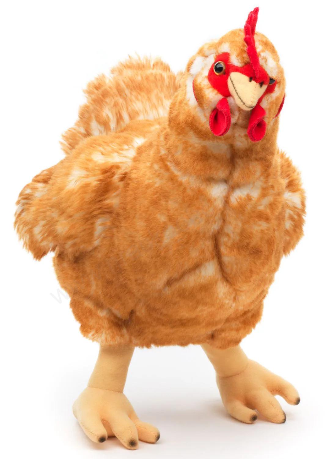 Plyšová SLEPICE hnědá 30 cm, která snáší vejce!