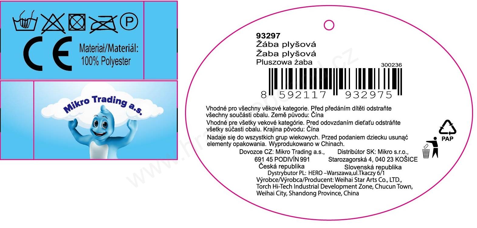 Plyšová žába Pralesnička amazonská 23 cm