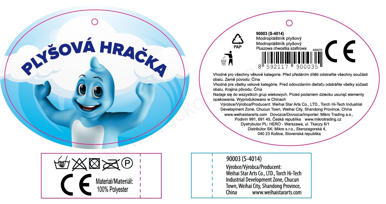 Plyšový pták Modropláštník 11 cm