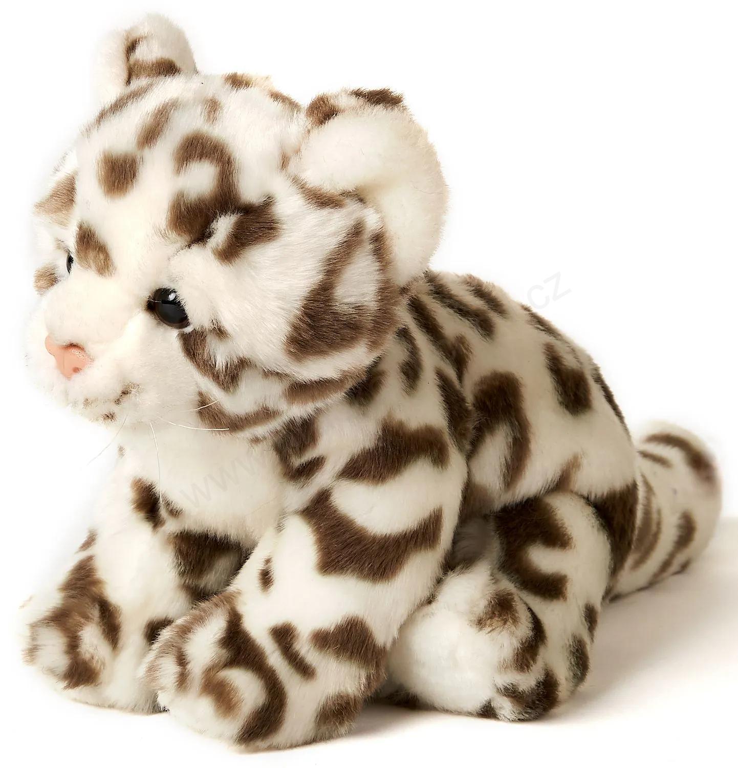 Plyšový Leopard /levhart bílý sedící 20 cm