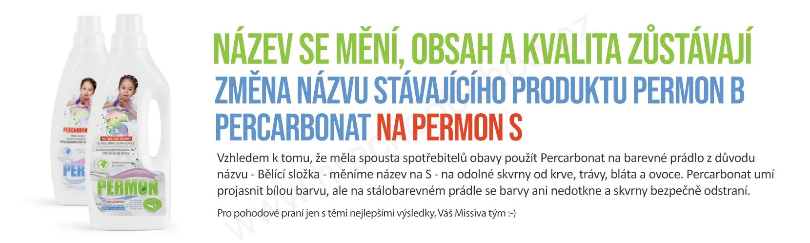 PERMON S – na odolné skvrny od krve, trávy, bláta a ovoce - na stálobarevné prádlo